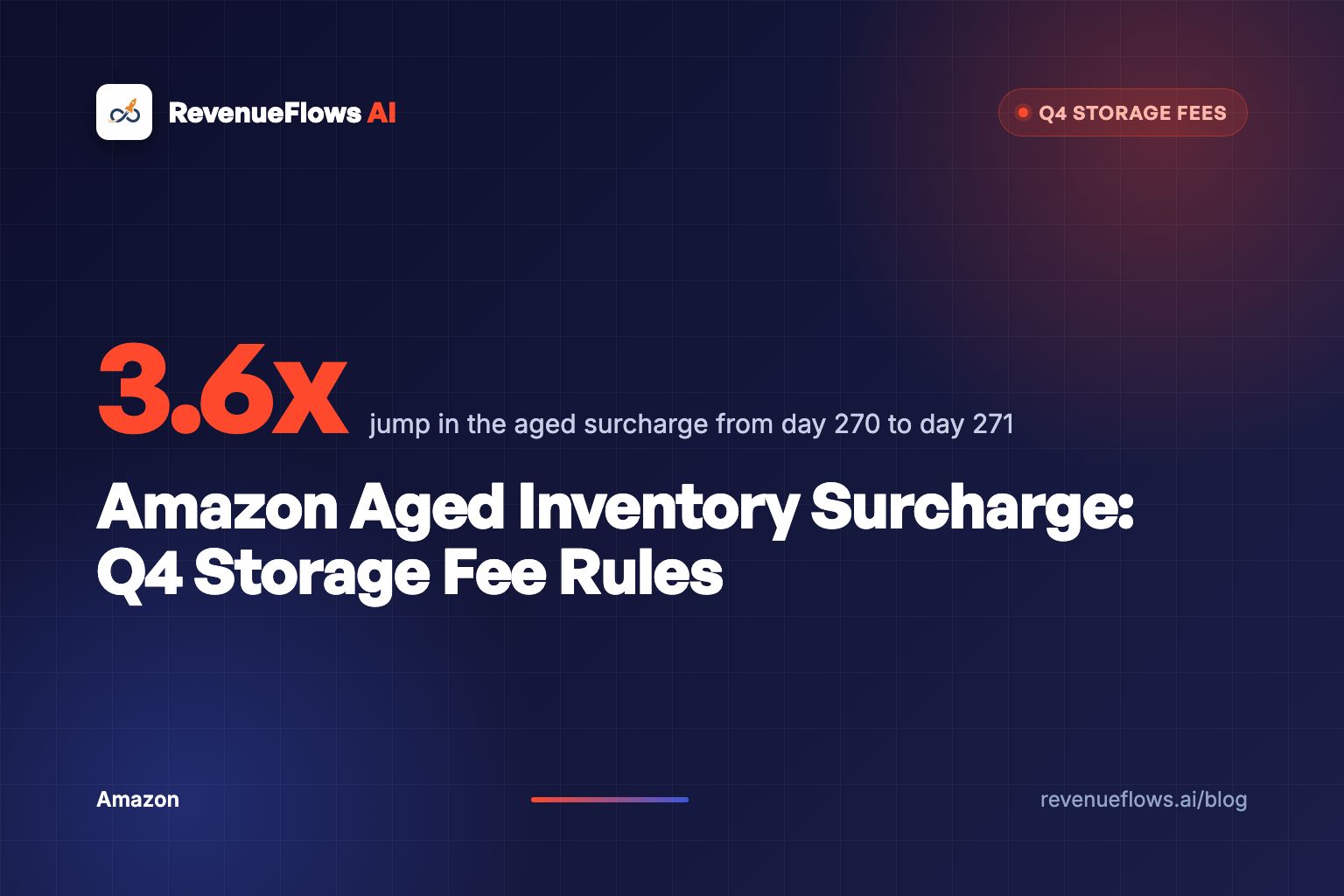 A dim navy warehouse aisle where one dusty stack of boxes glows under a single orange light while the shelves around it are empty.